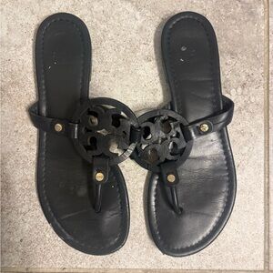 Tory Burch Black Leather miller Sandals size 8